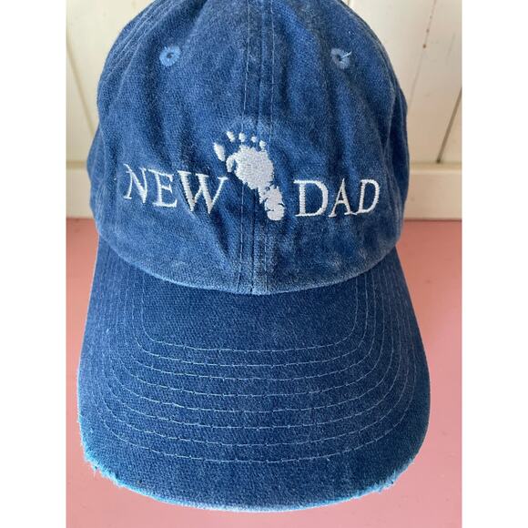 Vintage Worn In "New Dad" Nissin Dad Cap w/ Adjustable Fabric Strap - Picture 2 of 8